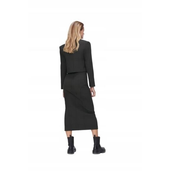 NWT ZARA Crop Blazer with Gold Buttons XS Dark Gray - Picture 3 of 12